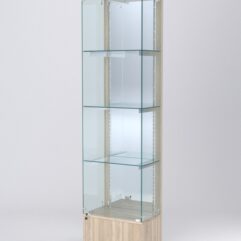 Витрина АСТЕРИЯ №20 (с дверкой, задняя стенка - зеркало), Дуб Сонома