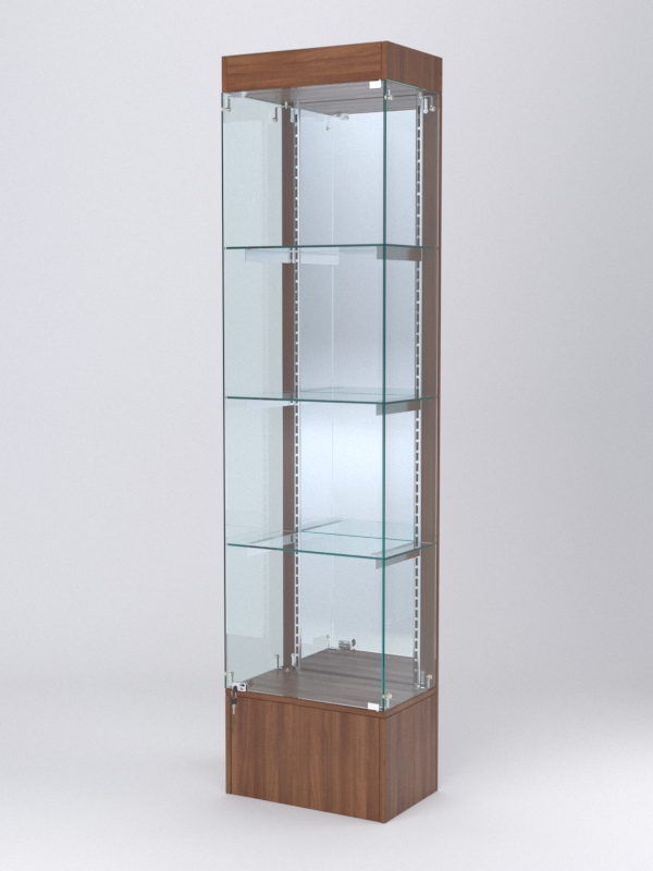 Витрина АСТЕРИЯ №20 (с дверкой, задняя стенка - зеркало), Орех