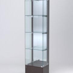 Витрина АСТЕРИЯ №20 (с дверкой, задняя стенка - зеркало), Дуб Венге