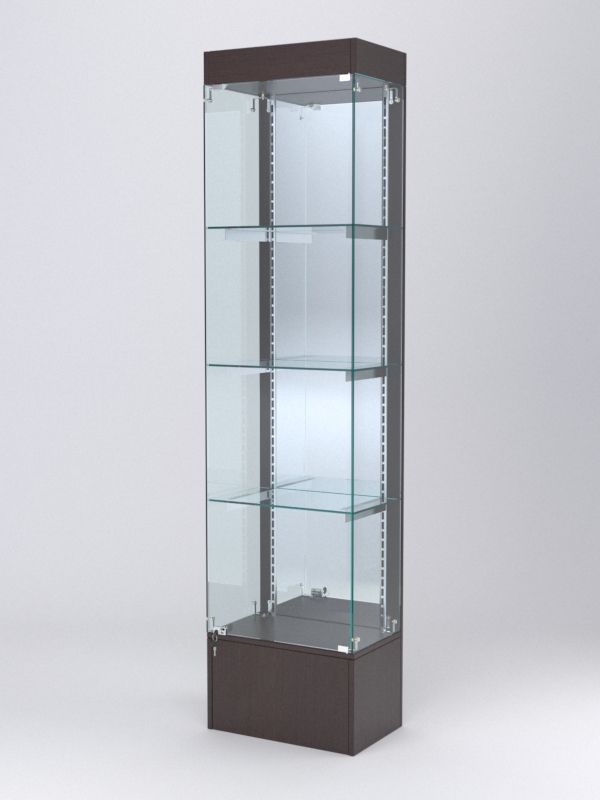 Витрина АСТЕРИЯ №20 (с дверкой, задняя стенка - зеркало), Дуб Венге