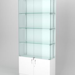 Витрина АСТЕРИЯ №21 (с дверками, задняя стенка - ДСП), Белый