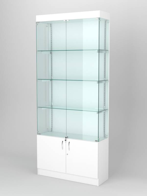 Витрина АСТЕРИЯ №21 (с дверками, задняя стенка - ДСП), Белый