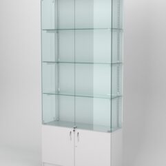 Витрина АСТЕРИЯ №21 (с дверками, задняя стенка - ДСП), Серый