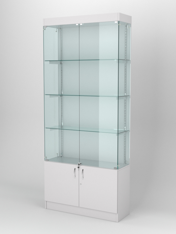 Витрина АСТЕРИЯ №21 (с дверками, задняя стенка - ДСП), Серый