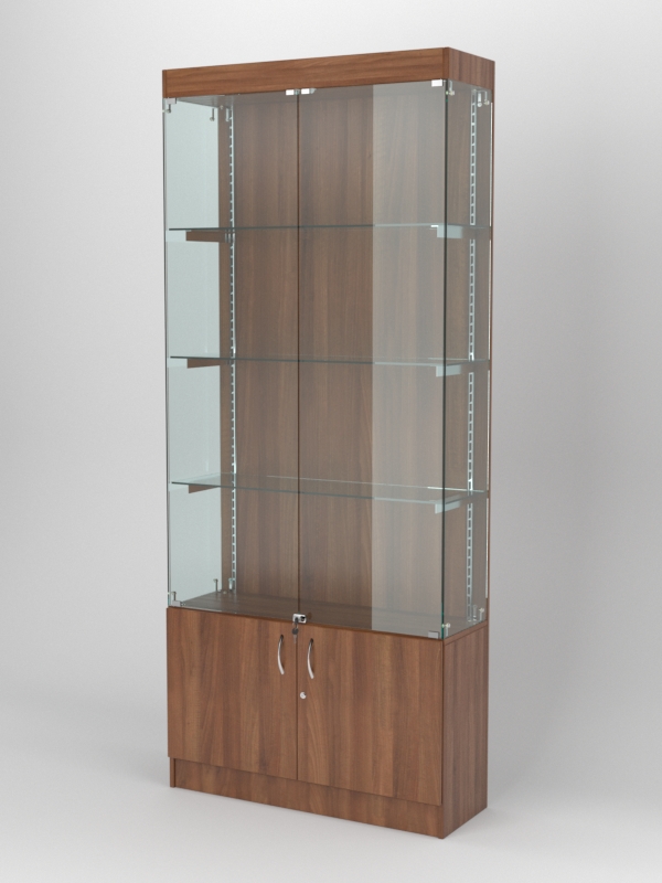Витрина АСТЕРИЯ №21 (с дверками, задняя стенка - ДСП), Орех