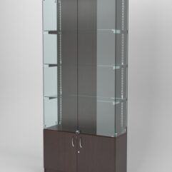 Витрина АСТЕРИЯ №21 (с дверками, задняя стенка - ДСП), Дуб Венге