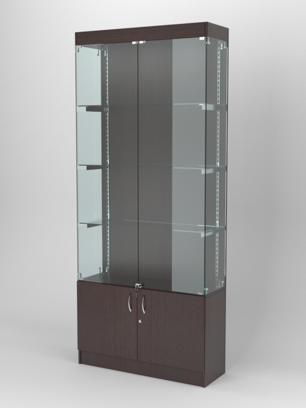 Витрина АСТЕРИЯ №21 (с дверками, задняя стенка - ДСП), Дуб Венге