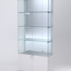 Витрина АСТЕРИЯ №23 (с дверками, задняя стенка - зеркало), Серый