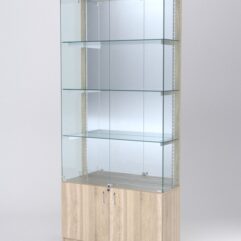 Витрина АСТЕРИЯ №23 (с дверками, задняя стенка - зеркало), Дуб Сонома