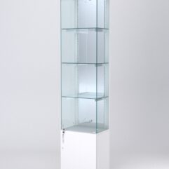 Витрина АСТЕРИЯ №24 (с дверкой, задняя стенка - зеркало), Белый