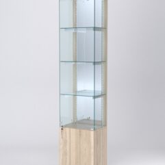 Витрина АСТЕРИЯ №24 (с дверкой, задняя стенка - зеркало), Дуб Сонома