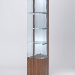 Витрина АСТЕРИЯ №24 (с дверкой, задняя стенка - зеркало), Орех