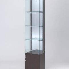 Витрина АСТЕРИЯ №24 (с дверкой, задняя стенка - зеркало), Дуб Венге