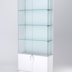 Витрина АСТЕРИЯ №25 (с дверками, задняя стенка - ДСП), Белый