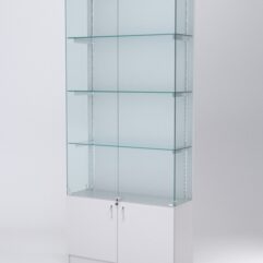 Витрина АСТЕРИЯ №25 (с дверками, задняя стенка - ДСП), Серый