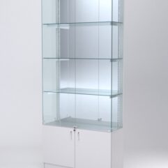 Витрина АСТЕРИЯ №27 (с дверками, задняя стенка - зеркало), Серый