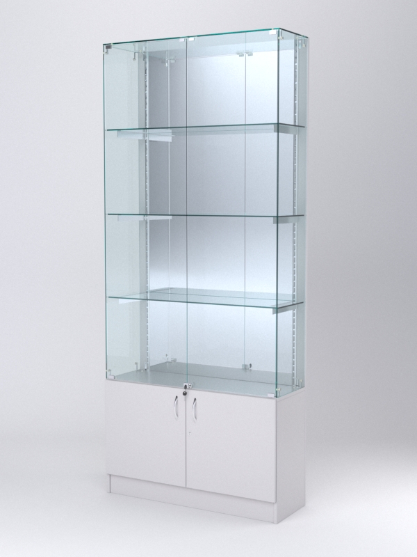 Витрина АСТЕРИЯ №27 (с дверками, задняя стенка - зеркало), Серый