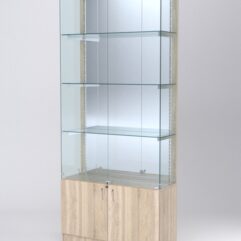 Витрина АСТЕРИЯ №27 (с дверками, задняя стенка - зеркало), Дуб Сонома