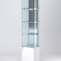 Витрина АСТЕРИЯ №28 (с дверкой, задняя стенка - зеркало), Белый