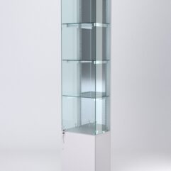 Витрина АСТЕРИЯ №28 (с дверкой, задняя стенка - зеркало), Серый