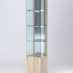 Витрина АСТЕРИЯ №28 (с дверкой, задняя стенка - зеркало), Дуб Сонома