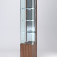 Витрина АСТЕРИЯ №28 (с дверкой, задняя стенка - зеркало), Орех