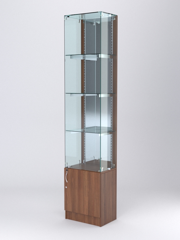 Витрина АСТЕРИЯ №28 (с дверкой, задняя стенка - зеркало), Орех