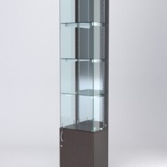 Витрина АСТЕРИЯ №28 (с дверкой, задняя стенка - зеркало), Дуб Венге