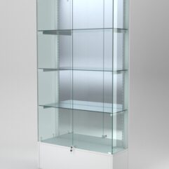 Витрина АСТЕРИЯ №31 (с дверками, задняя стенка - зеркало), Белый