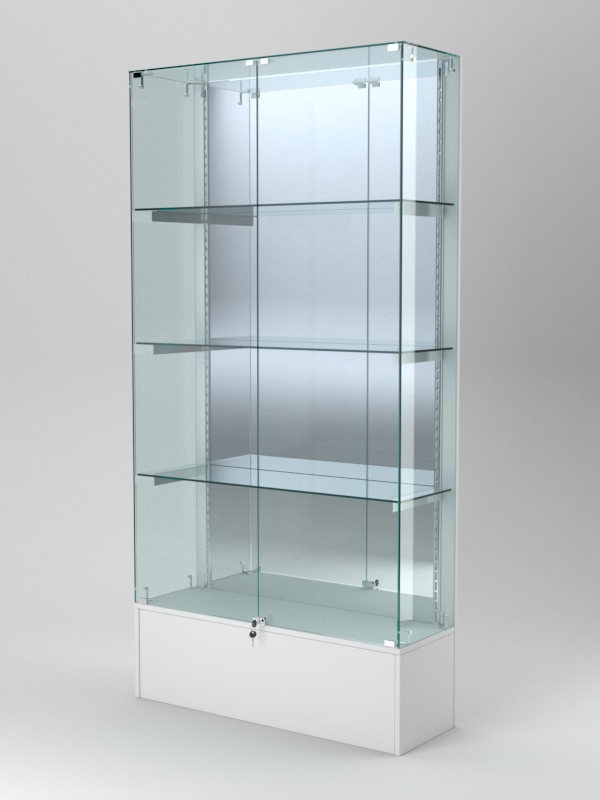 Витрина АСТЕРИЯ №31 (с дверками, задняя стенка - зеркало), Белый