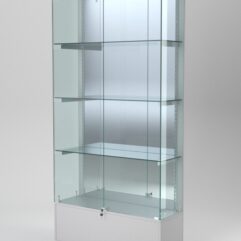 Витрина АСТЕРИЯ №31 (с дверками, задняя стенка - зеркало), Серый