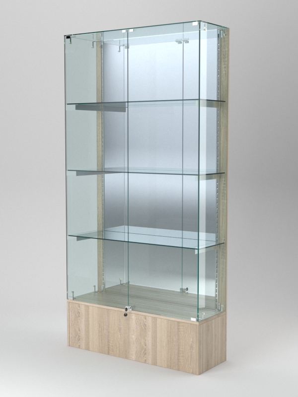 Витрина АСТЕРИЯ №31 (с дверками, задняя стенка - зеркало), Дуб Сонома