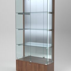 Витрина АСТЕРИЯ №31 (с дверками, задняя стенка - зеркало), Орех