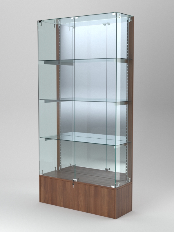 Витрина АСТЕРИЯ №31 (с дверками, задняя стенка - зеркало), Орех