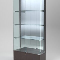 Витрина АСТЕРИЯ №31 (с дверками, задняя стенка - зеркало), Дуб Венге