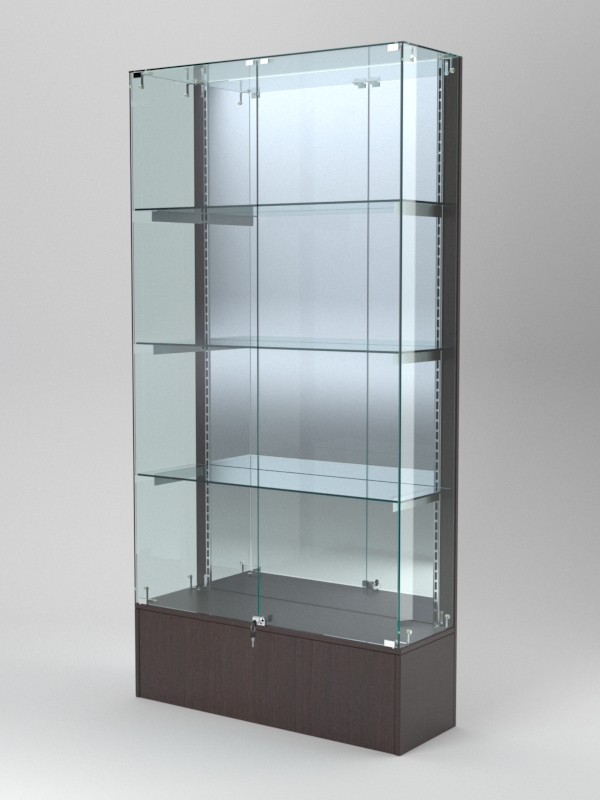 Витрина АСТЕРИЯ №31 (с дверками, задняя стенка - зеркало), Дуб Венге