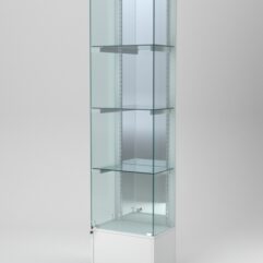 Витрина АСТЕРИЯ №32 (с дверкой, задняя стенка - зеркало), Белый