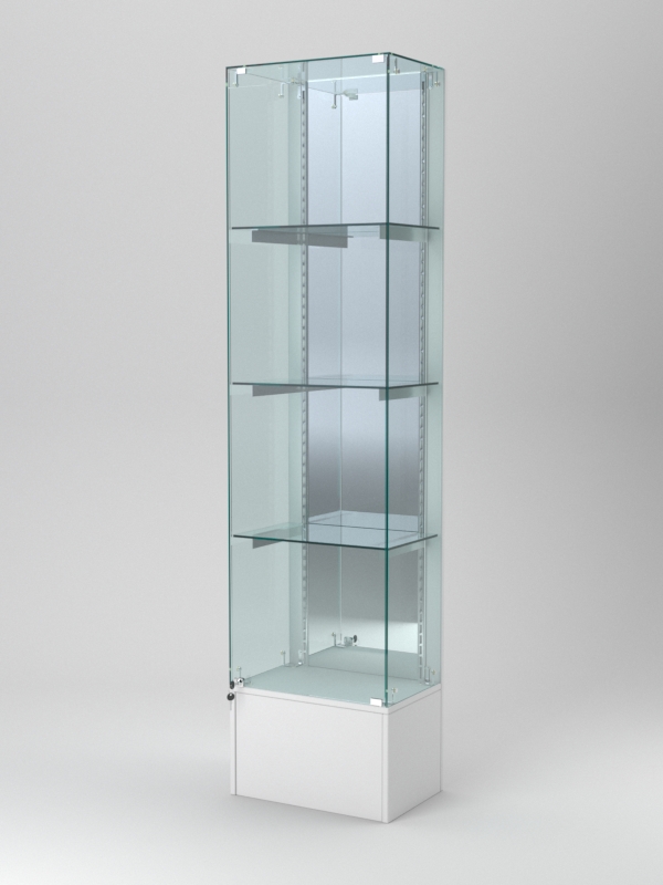 Витрина АСТЕРИЯ №32 (с дверкой, задняя стенка - зеркало), Белый