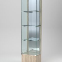 Витрина АСТЕРИЯ №32 (с дверкой, задняя стенка - зеркало), Дуб Сонома