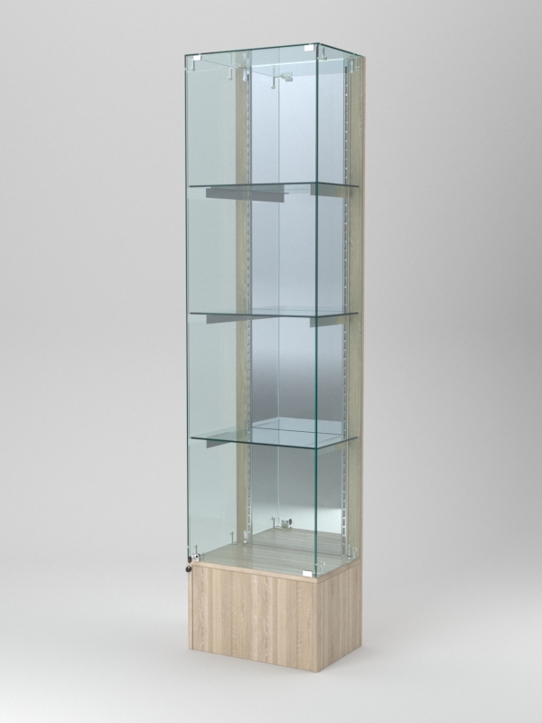 Витрина АСТЕРИЯ №32 (с дверкой, задняя стенка - зеркало), Дуб Сонома