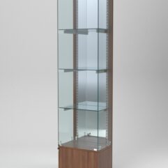 Витрина АСТЕРИЯ №32 (с дверкой, задняя стенка - зеркало), Орех