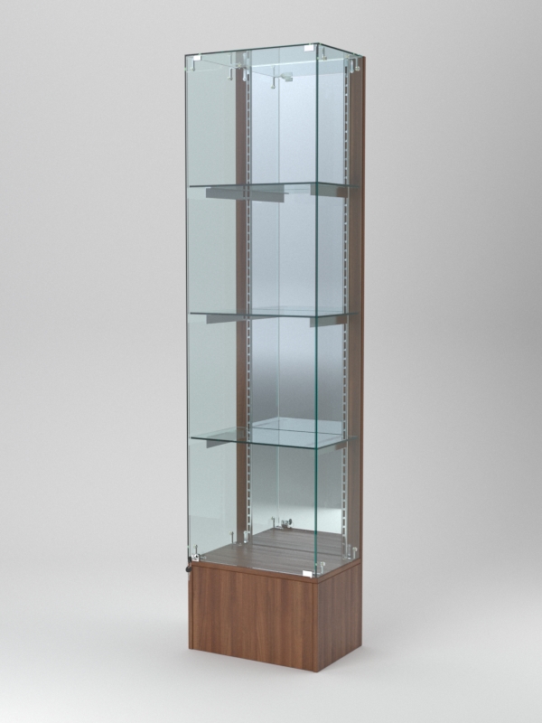 Витрина АСТЕРИЯ №32 (с дверкой, задняя стенка - зеркало), Орех