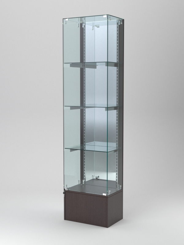 Витрина АСТЕРИЯ №32 (с дверкой, задняя стенка - зеркало), Дуб Венге