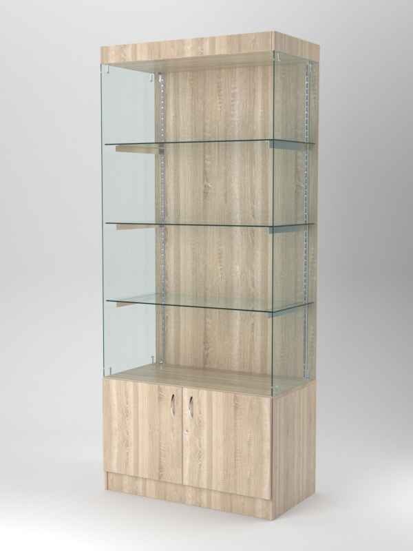 Витрина АСТЕРИЯ №101 (без дверок, задняя стенка - ДСП), Дуб Сонома