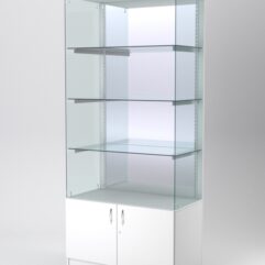 Витрина АСТЕРИЯ №103 (без дверок, задняя стенка - зеркало), Белый