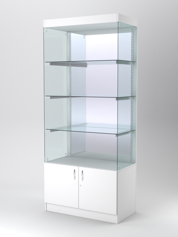 Витрина АСТЕРИЯ №103 (без дверок, задняя стенка - зеркало), Белый