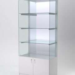 Витрина АСТЕРИЯ №103 (без дверок, задняя стенка - зеркало), Серый