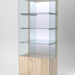 Витрина АСТЕРИЯ №103 (без дверок, задняя стенка - зеркало), Дуб Сонома