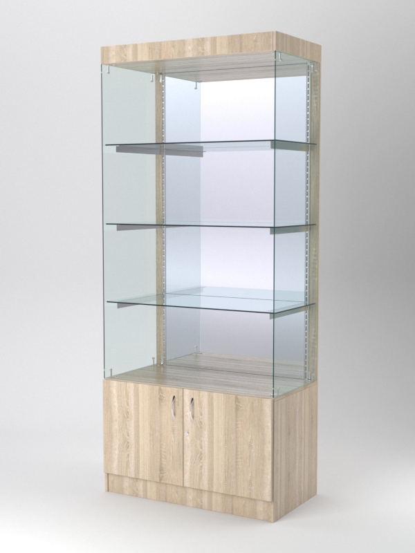 Витрина АСТЕРИЯ №103 (без дверок, задняя стенка - зеркало), Дуб Сонома