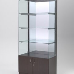 Витрина АСТЕРИЯ №103 (без дверок, задняя стенка - зеркало), Дуб Венге